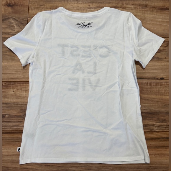 Karl Lagerfeld White C'est La Vie Tee - Picture 9 of 10